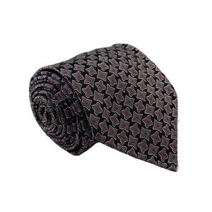 M.Ferretti Black Red Geometric Star Print Pure Silk Tie 3 Inch Width NWT Italy
